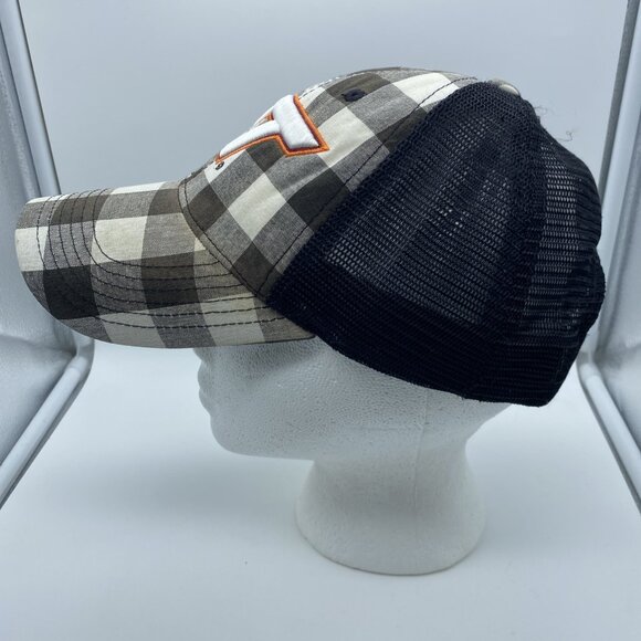 Virginia Tech Hokies Tan Plaid Cap Trucker Hat Hook & Loop NCAA Mesh - Picture 6 of 16